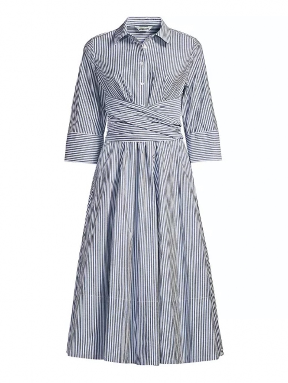 Women's Plus Size Poplin Midi Wrap Front Dress